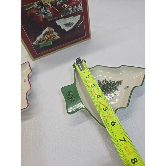 Set of 2 Spode Christmas Tree Shaped Candy NUT Dishes Macy's EXCLUSIVE - Picture 13 of 14